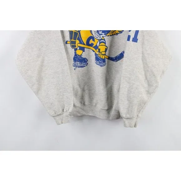 Vintage 80s Mens XL Distressed Minnesota Fighting Saints Hockey Sweatshirt USA